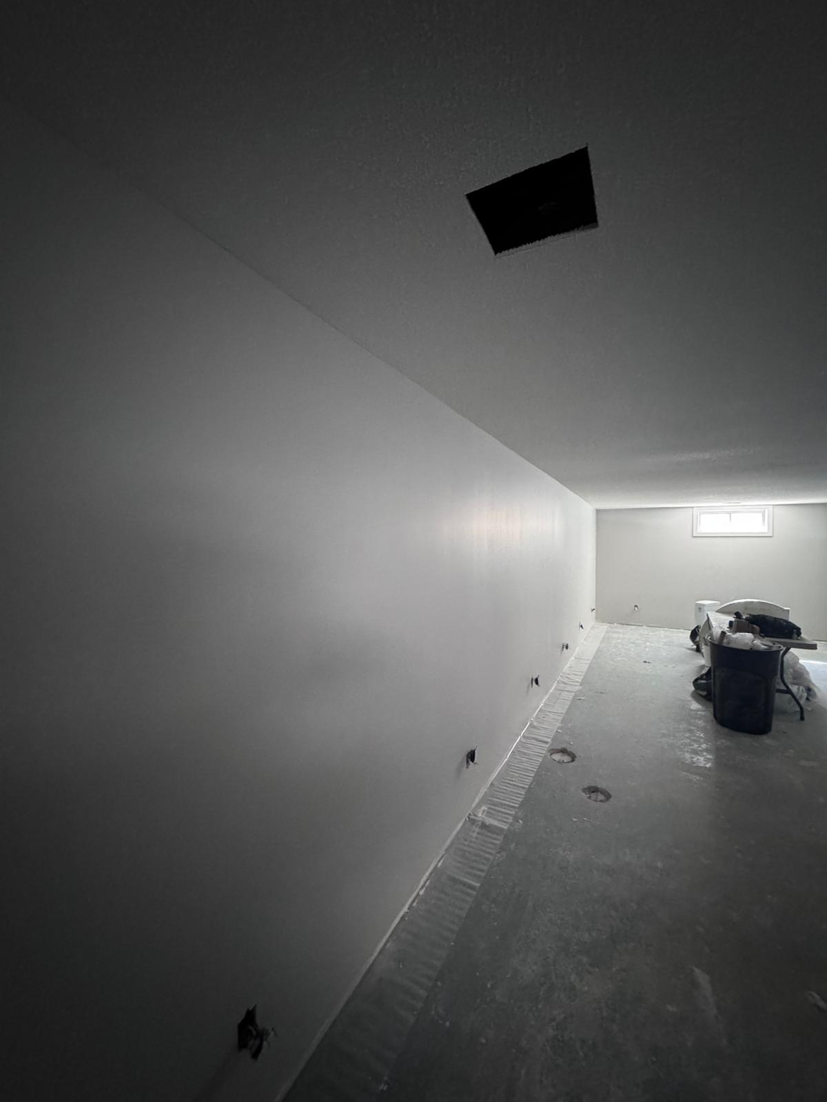 Basement drywall corridor finish Edmonton